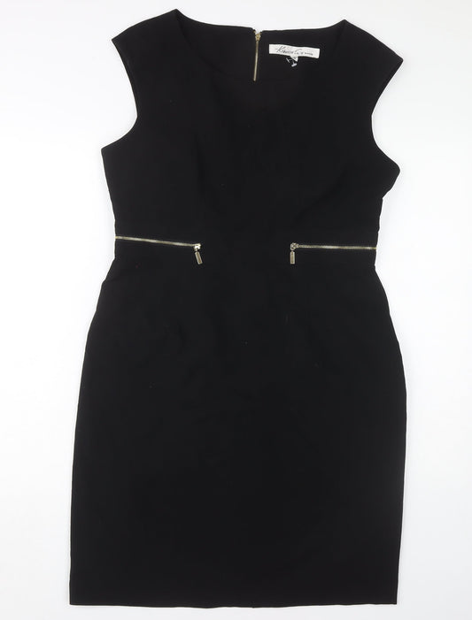 Kenneth Cole Women's Black Dress Size 16 Sleeveless Zip