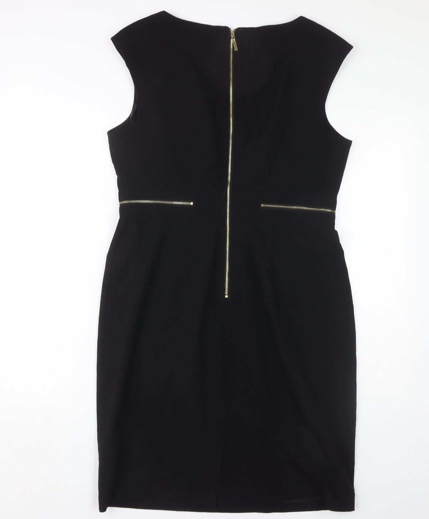 Kenneth Cole Women's Black Dress Size 16 Sleeveless Zip