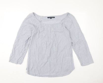 French Connection Women's Blue Striped Top Size 4