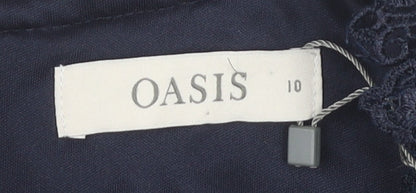 Oasis Women's Blue Lace Sheath Dress UK 10 Cocktail