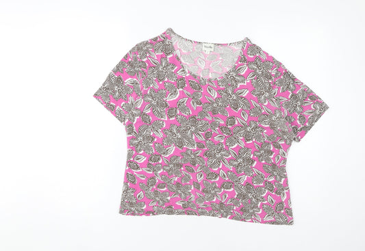 Womens UK Size L Viyella Pink Basic T-Shirt