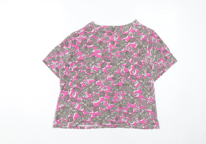 Womens UK Size L Viyella Pink Basic T-Shirt