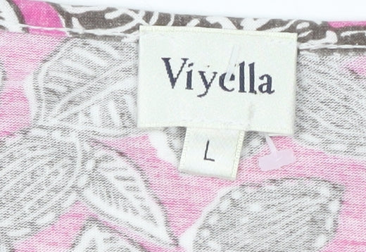 Womens UK Size L Viyella Pink Basic T-Shirt