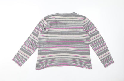 Womens UK Size L Viyella Grey Jersey T-Shirt