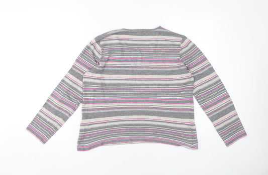 Womens UK Size L Viyella Grey Jersey T-Shirt