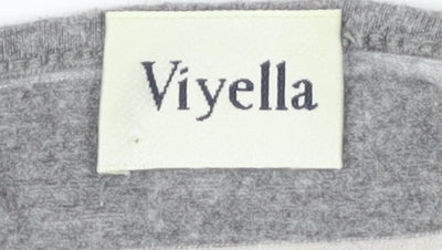 Womens UK Size L Viyella Grey Jersey T-Shirt