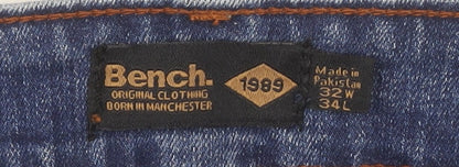 Bench Men's Blue Skinny Jeans 32W 34L Slim Fit