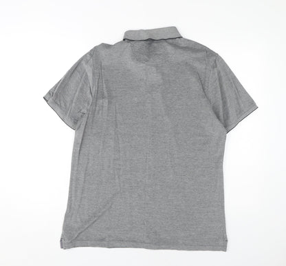 Jasper Conran Men's Grey Cotton Polo Shirt Size M