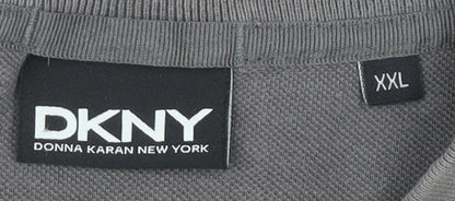 DKNY Men's Grey 2XL Polo Short Sleeve Casual