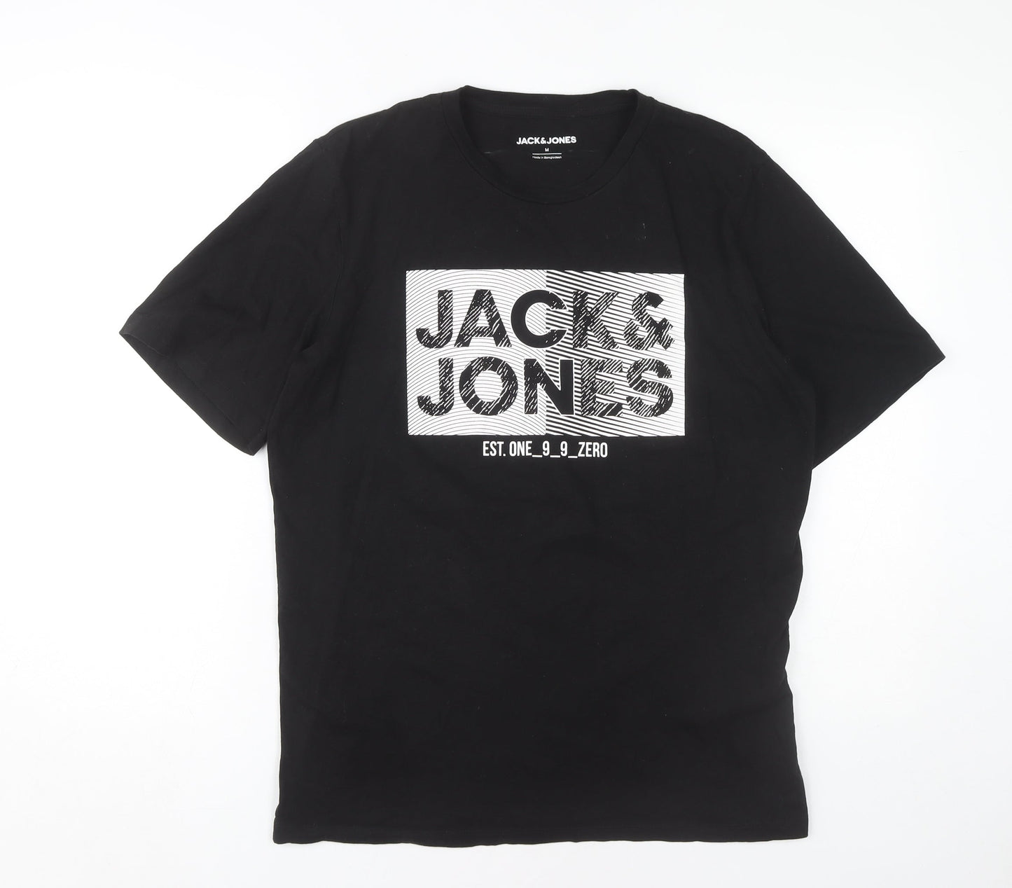 Mens UK Size M JACK & JONES Black  T-Shirt
