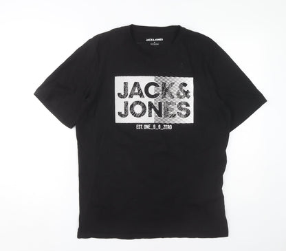 Mens UK Size M JACK & JONES Black  T-Shirt