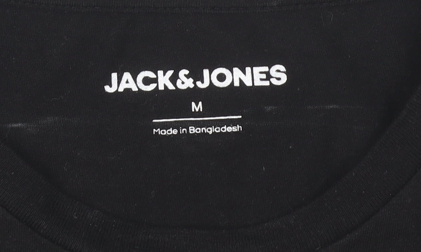 Mens UK Size M JACK & JONES Black  T-Shirt