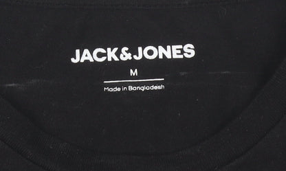 Mens UK Size M JACK & JONES Black  T-Shirt
