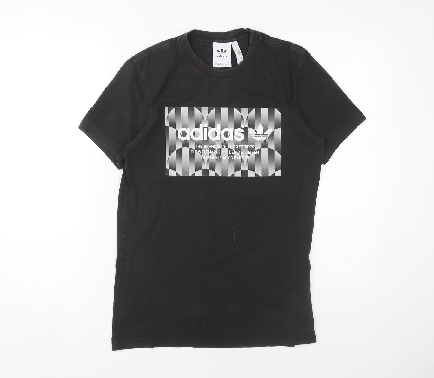 Adidas Men's Black Graphic Logo T-Shirt - Size S