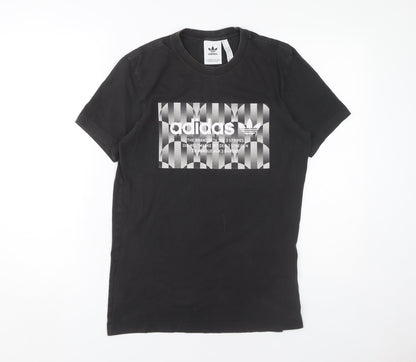 Adidas Men's Black Graphic Logo T-Shirt - Size S
