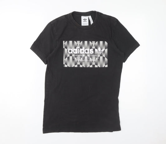 Adidas Men's Black Graphic Logo T-Shirt - Size S