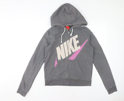 Nike Women's Grey Full Zip Hoodie - S