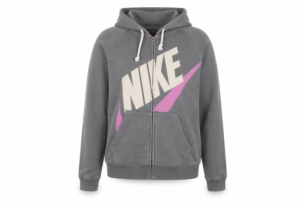 Womens UK Size S Nike Grey Full Zip Hoodie
