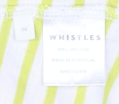 Womens UK Size 2 Whistles Yellow Tunic T-Shirt