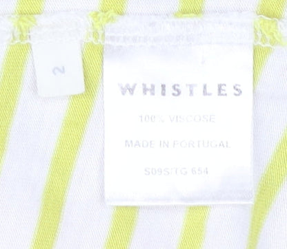 Womens UK Size 2 Whistles Yellow Tunic T-Shirt