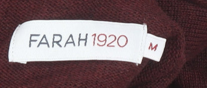 Farah Men's Red High-Neck Cotton Jumper, M