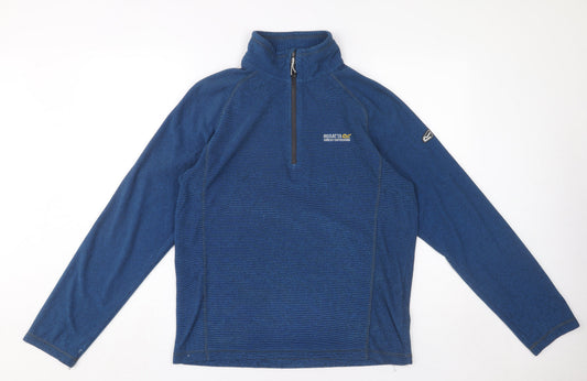 Mens UK Size M Regatta Blue 1/4 Zip Sweatshirt