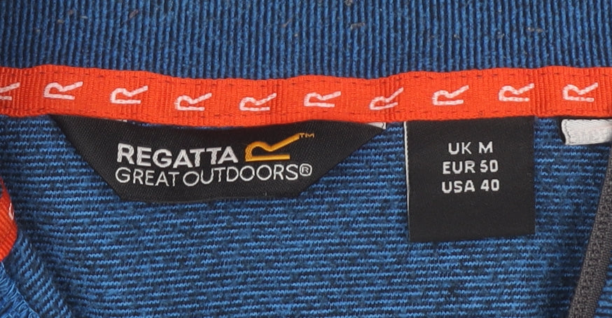 Mens UK Size M Regatta Blue 1/4 Zip Sweatshirt