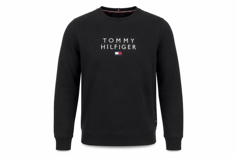 Mens UK Size S Tommy Hilfiger Black Pullover Sweatshirt