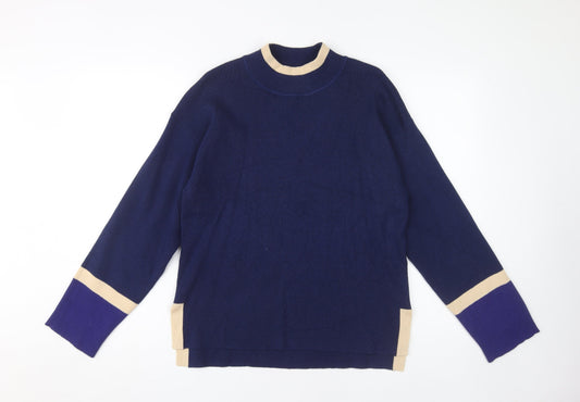 Jasper Conran Women's Blue Pullover Size M Mock Neck Jumper