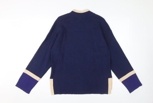 Jasper Conran Women's Blue Pullover Size M Mock Neck Jumper