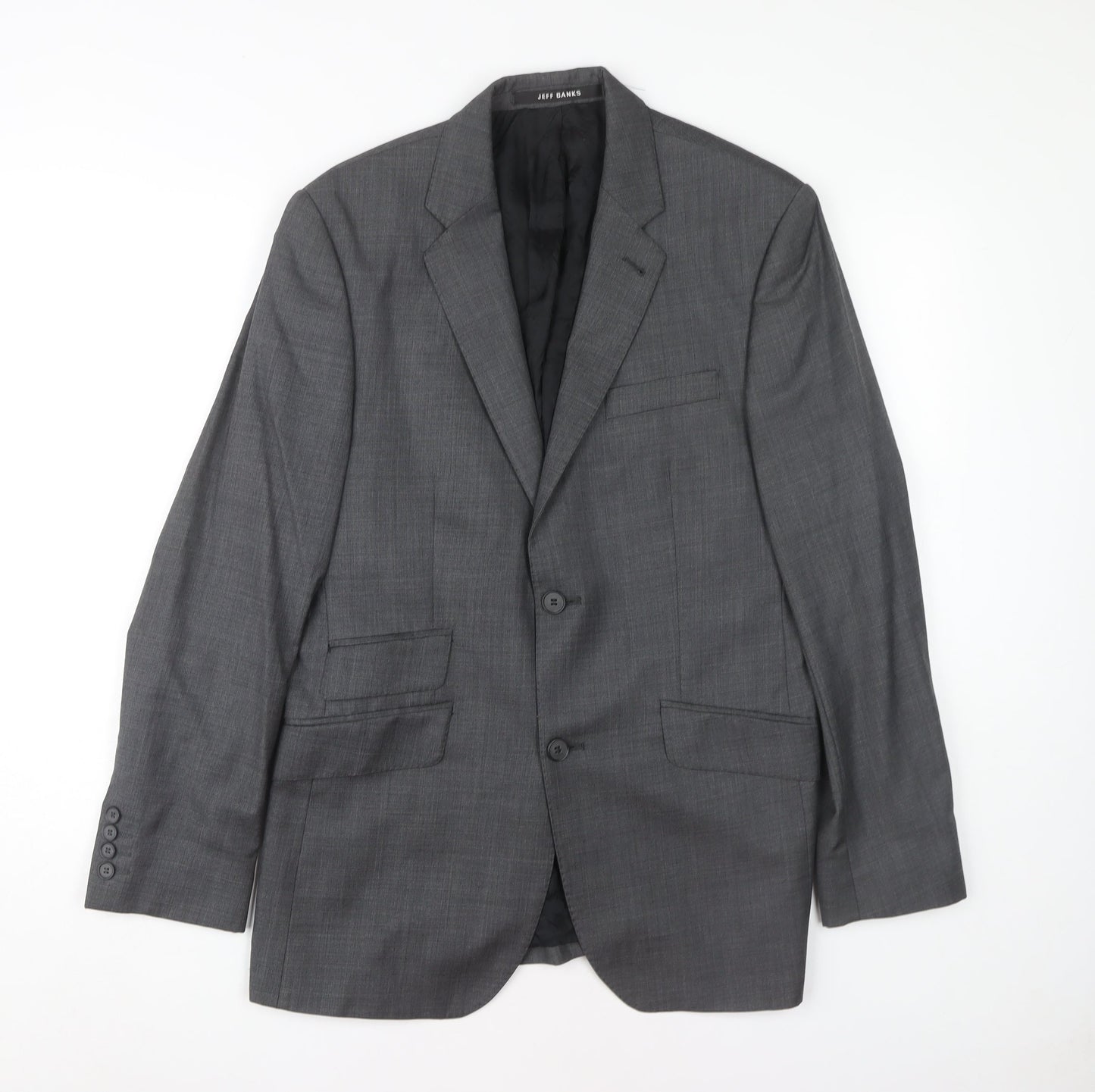 Mens UK Size 38 Jeff Banks Regular Grey Suit Jacket