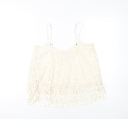 Abercrombie & Fitch Women's Ivory Lace Camisole Tank