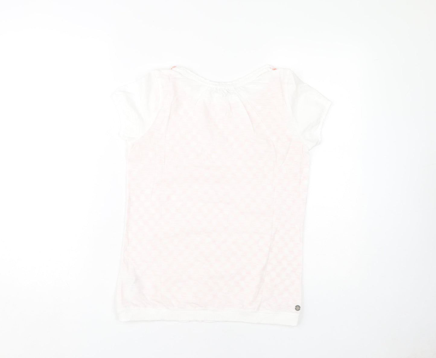 FatFace Women's White Geometric T-Shirt, Size 8