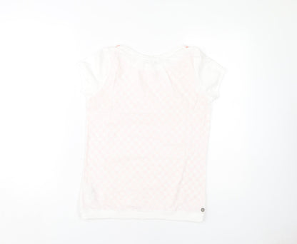 FatFace Women's White Geometric T-Shirt, Size 8