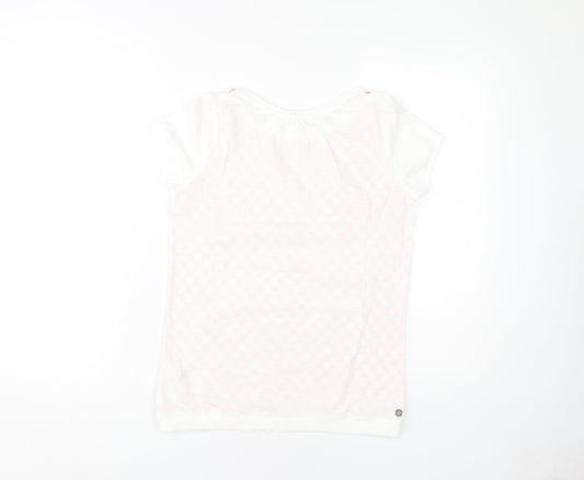 FatFace Women's White Geometric T-Shirt, Size 8