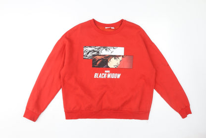 Marvel Unisex Red Black Widow L Graphic Sweatshirt