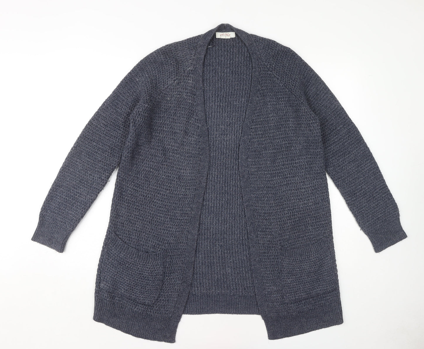 Fat Face Women’s Blue Open Front Cardigan - Size 8, Open-Knit