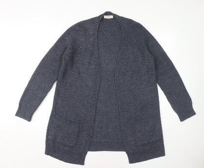 Fat Face Women’s Blue Open Front Cardigan - Size 8, Open-Knit