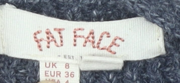 Fat Face Women’s Blue Open Front Cardigan - Size 8, Open-Knit