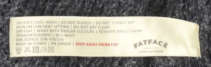 Fat Face Women’s Blue Open Front Cardigan - Size 8, Open-Knit