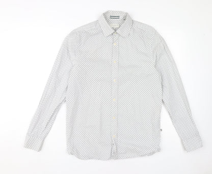 Ted Baker Men's White Geometric Dress Shirt S