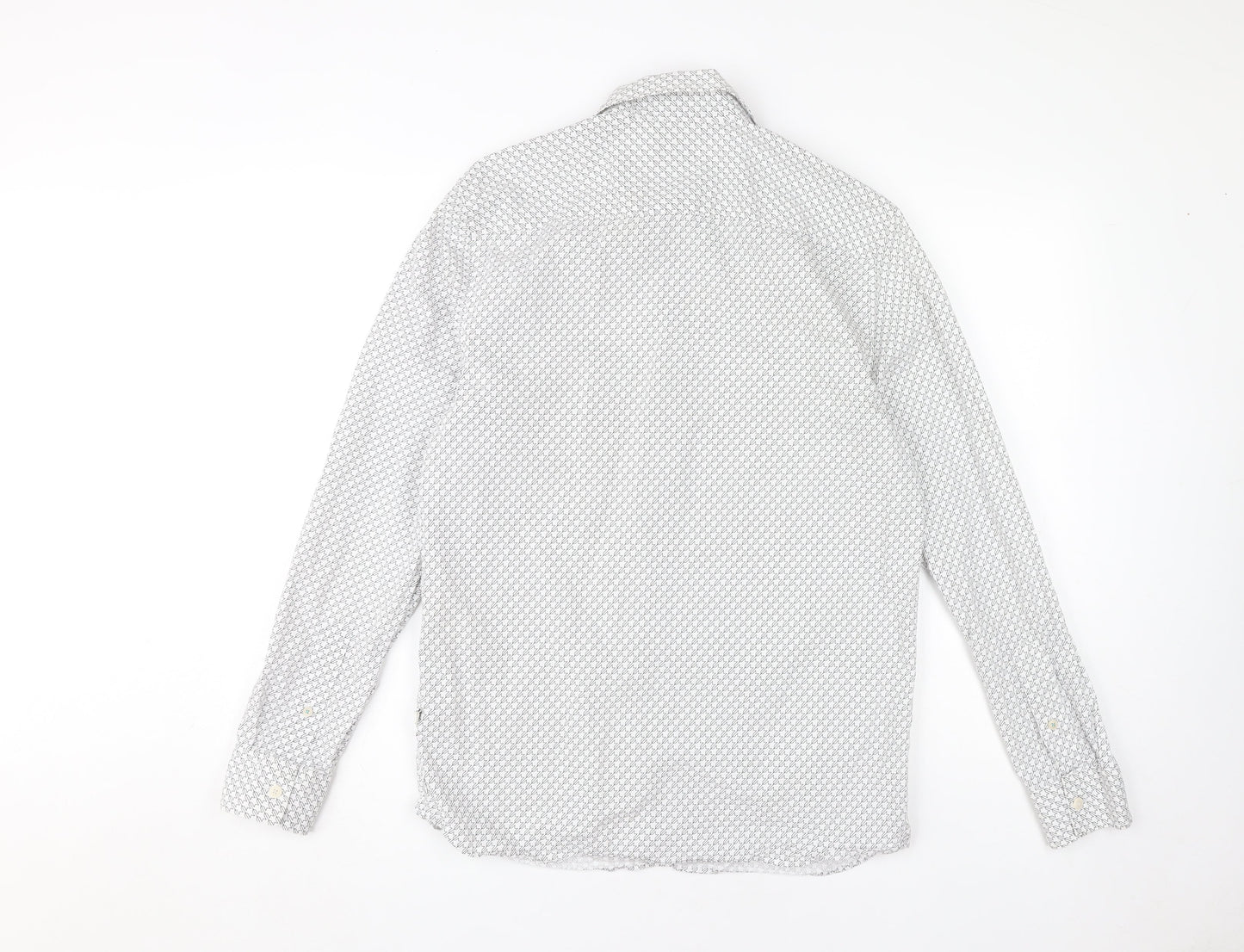 Ted Baker Men's White Geometric Dress Shirt S