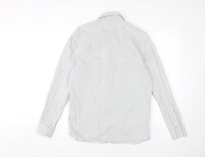 Ted Baker Men's White Geometric Dress Shirt S