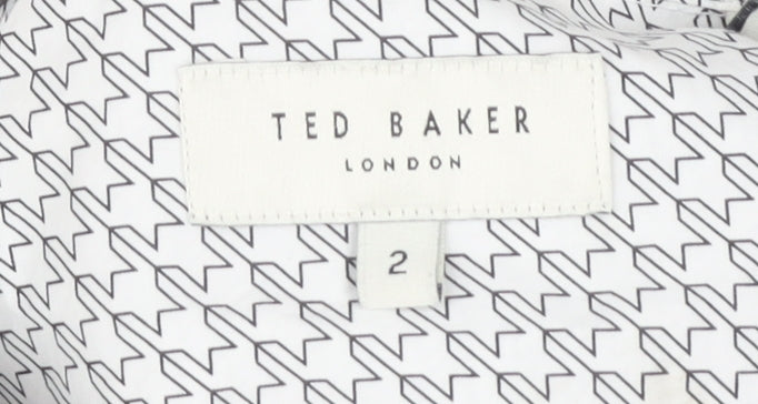 Ted Baker Men's White Geometric Dress Shirt S