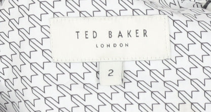 Ted Baker Men's White Geometric Dress Shirt S