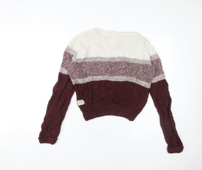 SC&CO Women's Multicoloured Cable-Knit Jumper Size 12