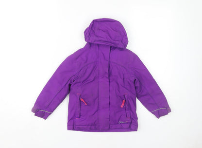 Gelert Girls Purple Hooded Waterproof Jacket 3-4 Years