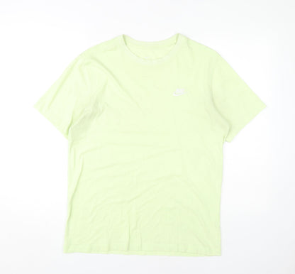 Nike Men's Green Crew Neck T-Shirt, Size M, Solid Style