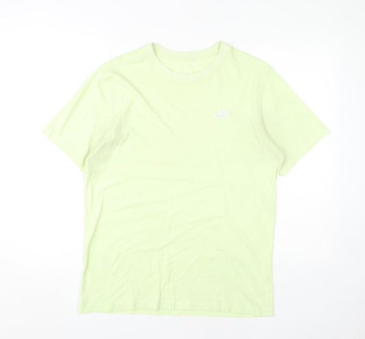 Nike Men's Green Crew Neck T-Shirt, Size M, Solid Style