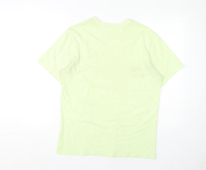 Nike Men's Green Crew Neck T-Shirt, Size M, Solid Style